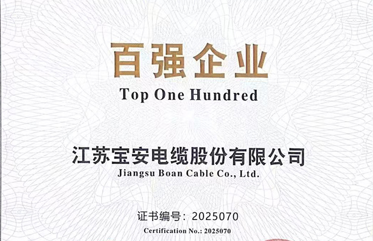 寶安電纜榮膺“2025年度中國線纜產(chǎn)業(yè)*具競爭力企業(yè)100強”